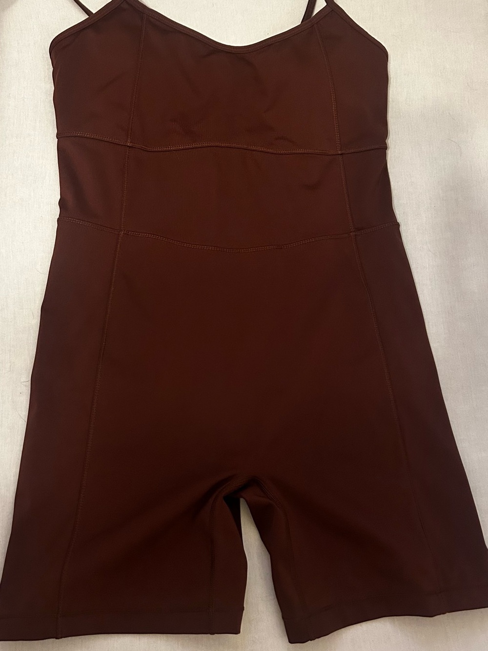 Fabletics Brown Spaghetti-Strap Jumpsuit Romper